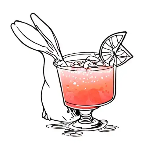 Female Rabbit Drinking Frozen Margarita