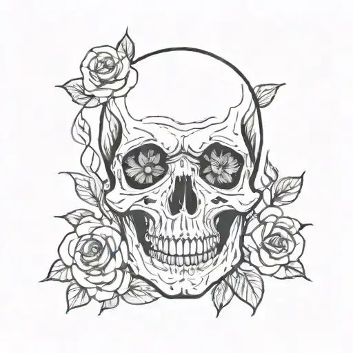 Skull With Flowers