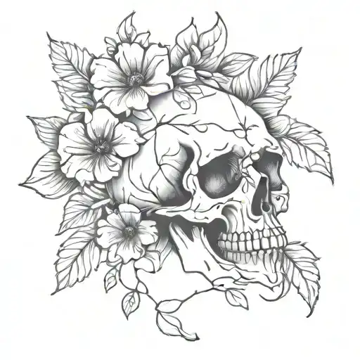 Skull With Flowers
