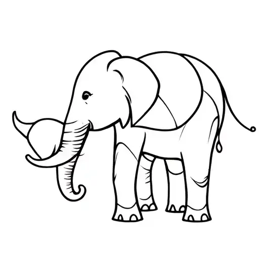 Baby Elephant With Mother Elephant Use Of Negative Space