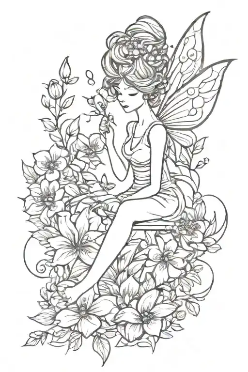 Fairy And Flowers