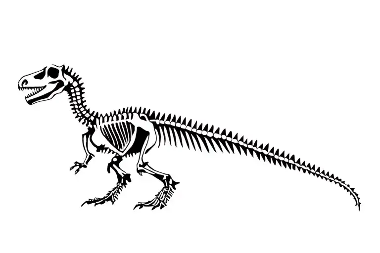 Dinosaur Skeleton With Nordic Paterns