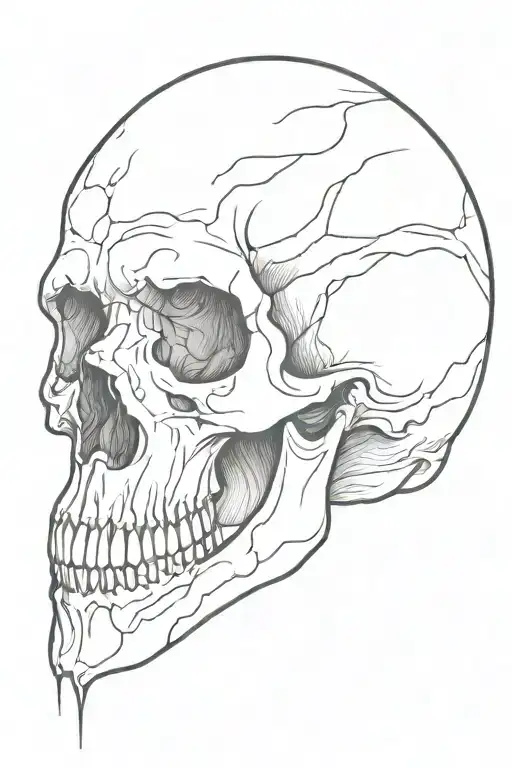 Skull Crying Black Tears