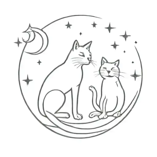 Cat And Dog On Moon