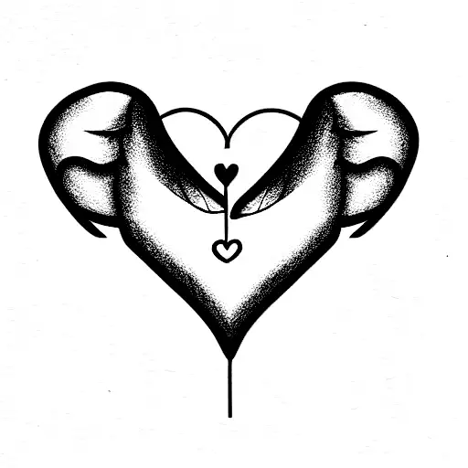 Simple Heart With Angel Wings And A Crown On Top
