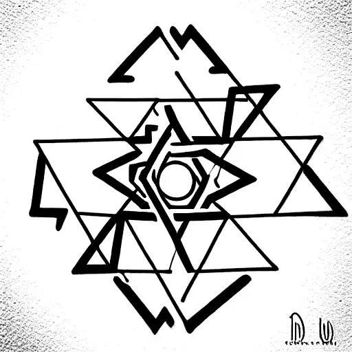 David Star With Hebrew Phrase