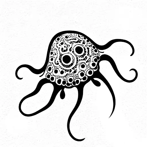 Black And White Jelly Fish Tattoo For Men