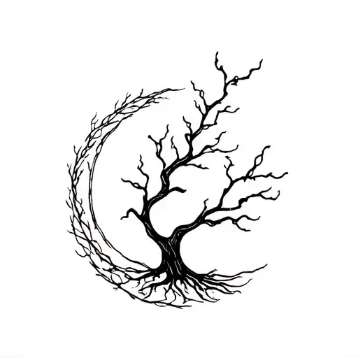 Willow Tree With Sun