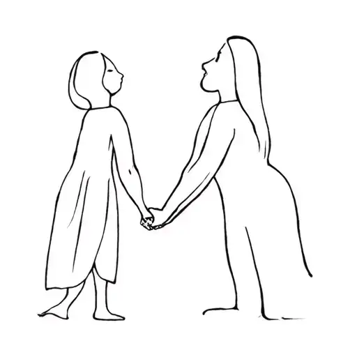 Vater Mother Child Holding Hands