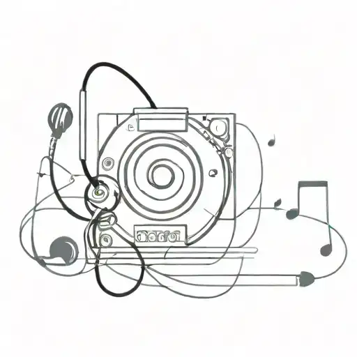 Mix Of Music Notes And Dj Equipment Forming A Unique