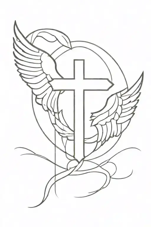 Christian Cross With Wings