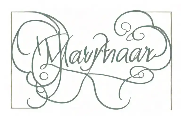 Horizontal Word 'Marmar' In A Fancy Cursive Font Not Surrounded