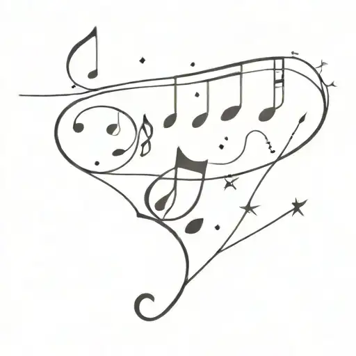Music Notes And Stars Forming The Shape