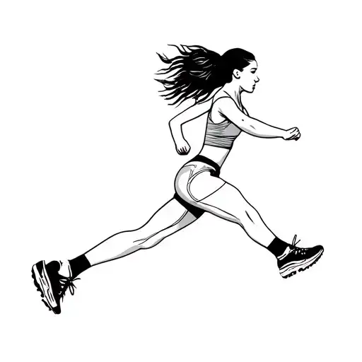 Woman Running Love Running Shoes