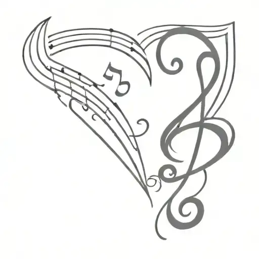 Music Note Heart Shape