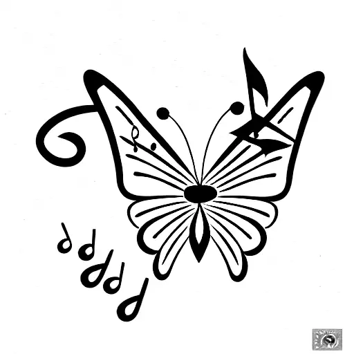 Butterflies With Music Notes