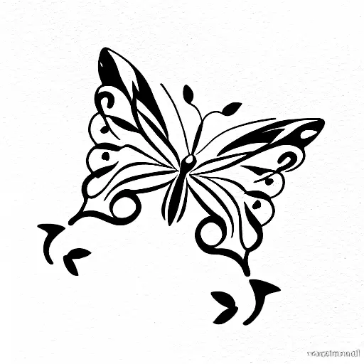 Multiple Butterflies With Music Notes