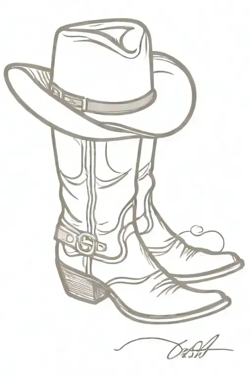 Cowboy Boot And Cowboy Hat