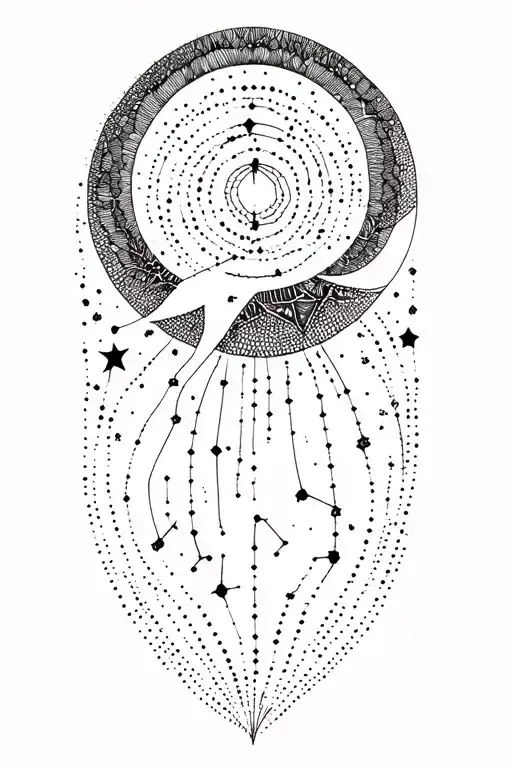 Constellation Of Virgo Made Up Of Intricate Dotwork