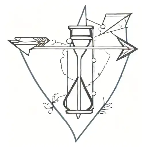 An Arrow Going Through An Hourglass