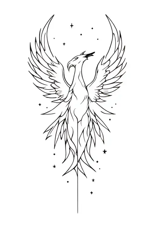 Phoenix Rising Into The Stars