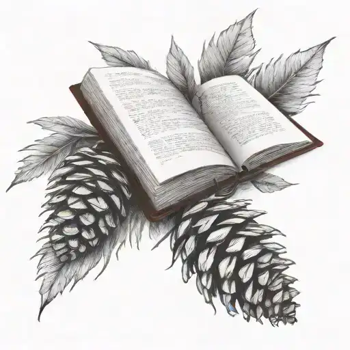 Pine Cone With Book