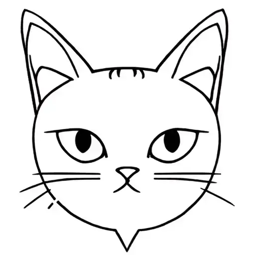 Black And White Cat Head With Atom Symbol Incorporated