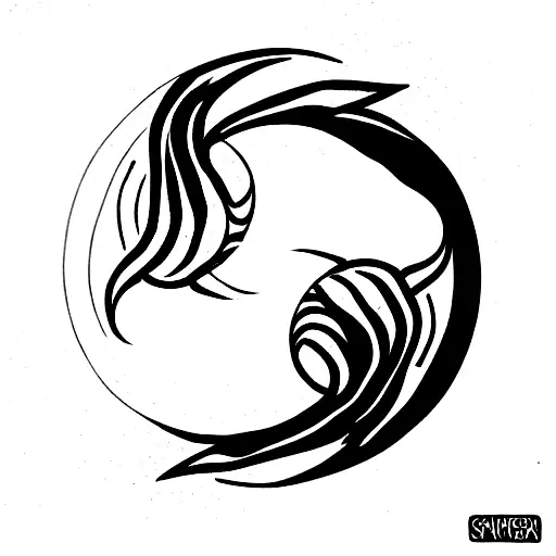 Yin And Yang With A Dragon