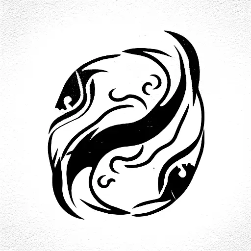 Yin And Yang With Koi Fish