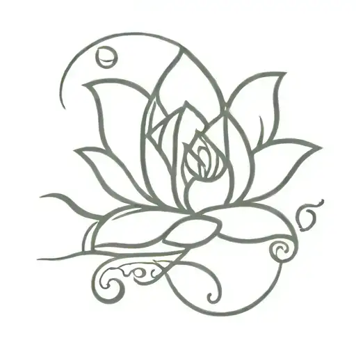 Lotus With Infinity And Letter P