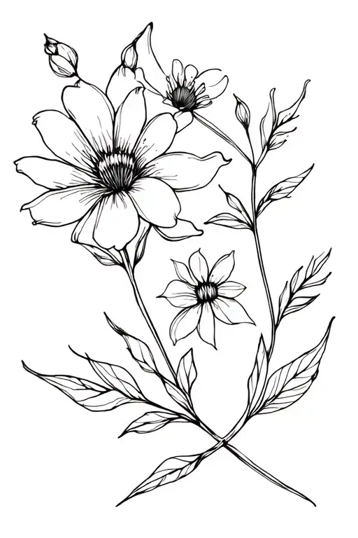 February And March Birth Flower Intertwined