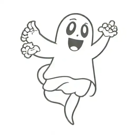 Simple Cartoon Ghost Flipping The Middle Finger