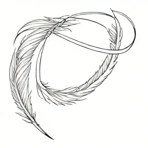Feather Infinity Symbol Intertwined