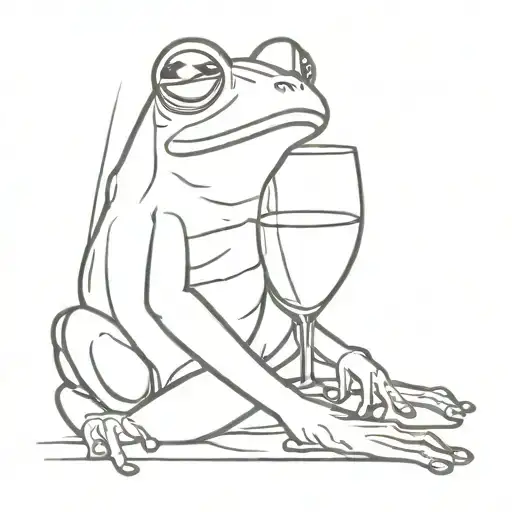 The Frog Is Sitting In Front Of A Glass Because Of Which Her Face Is Bigger