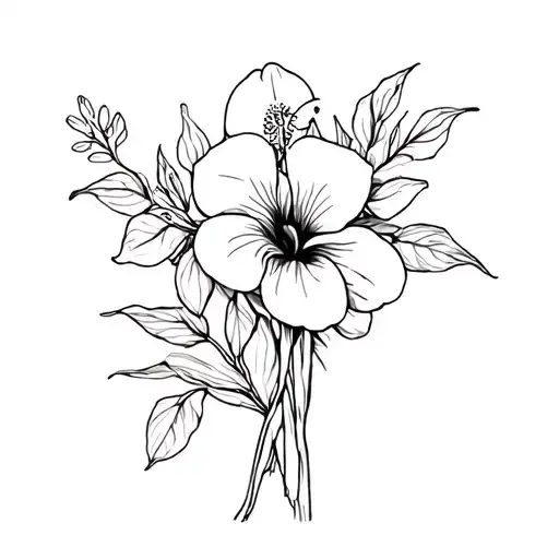 Orchid Rose And Hibiscus Flower Bouquet