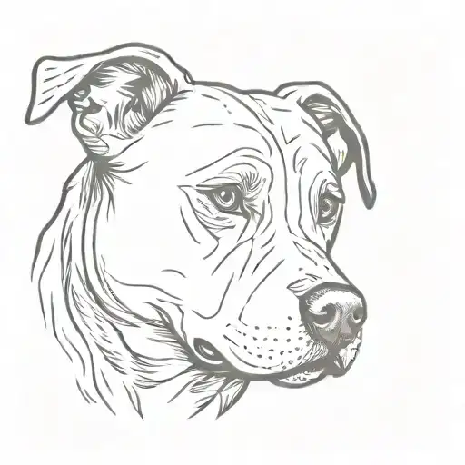 Pit Bull Head On A Miniature Australian Shepard