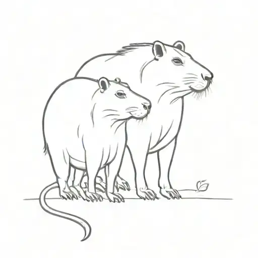 Two Capybaras In Love