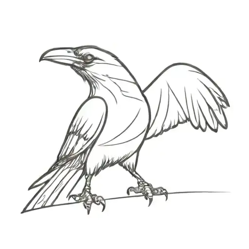Crow With Folded Wings
