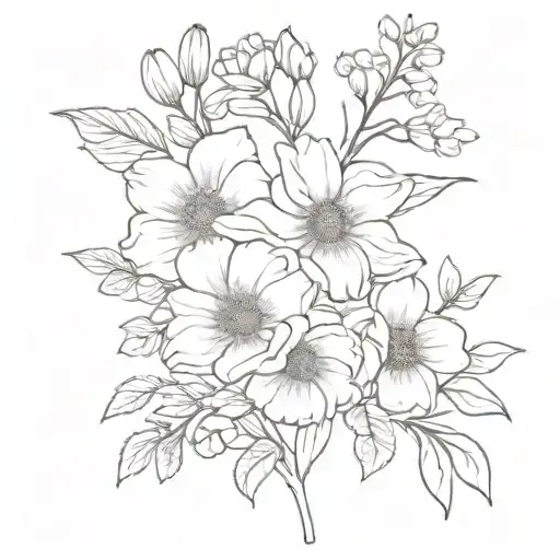 January April June Birth Flower Bouquet