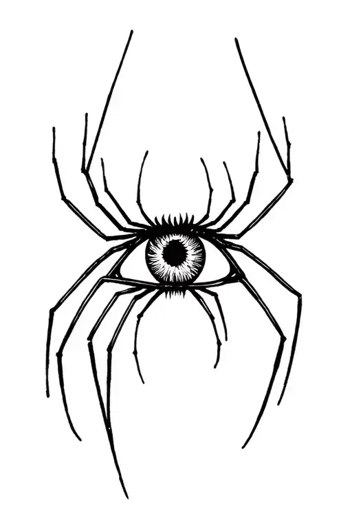 Human Eye In Form Of Spider And The Eyelash Are The Spider Legs