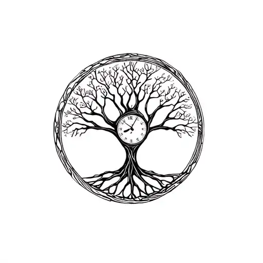 Tree Of Life With Clock Inside