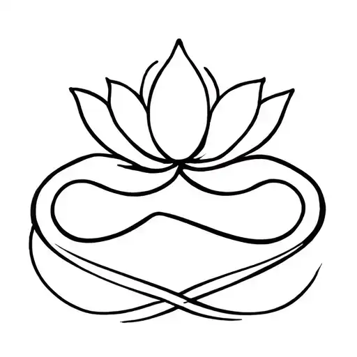 Lotus Flower With An Infinity Sign That Will Represent The Water Under The Flower