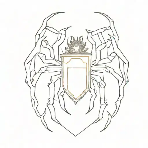 Coat Of Arms Of Ukraine And A Spider