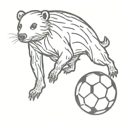 Simplistic Mole Playing Soccer Ball
