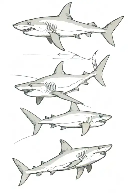 4 Sharks Swimming In The Cardinal Points The Initi