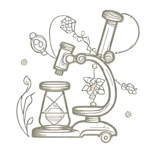 A Tattoo Featuring A Microscope And Dna Strands To Represent A Passion For Biology