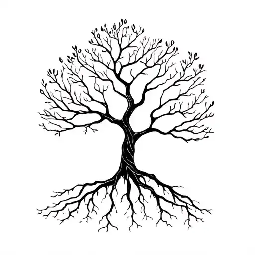 Intertwined Tree Roots Creating Beautiful Tree Growing