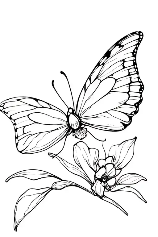 Orchid Wit Butterfly