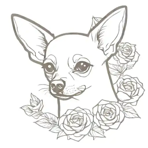Chihuahua Dog With Roses