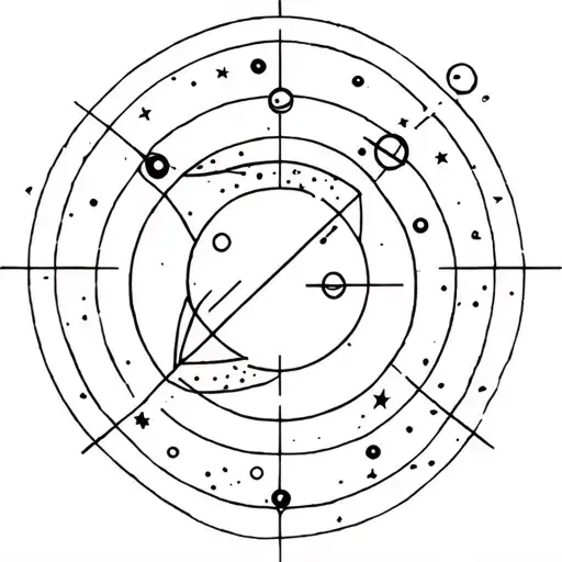 Aries Tattoo With Solar System Incorporating Geometric Shapes